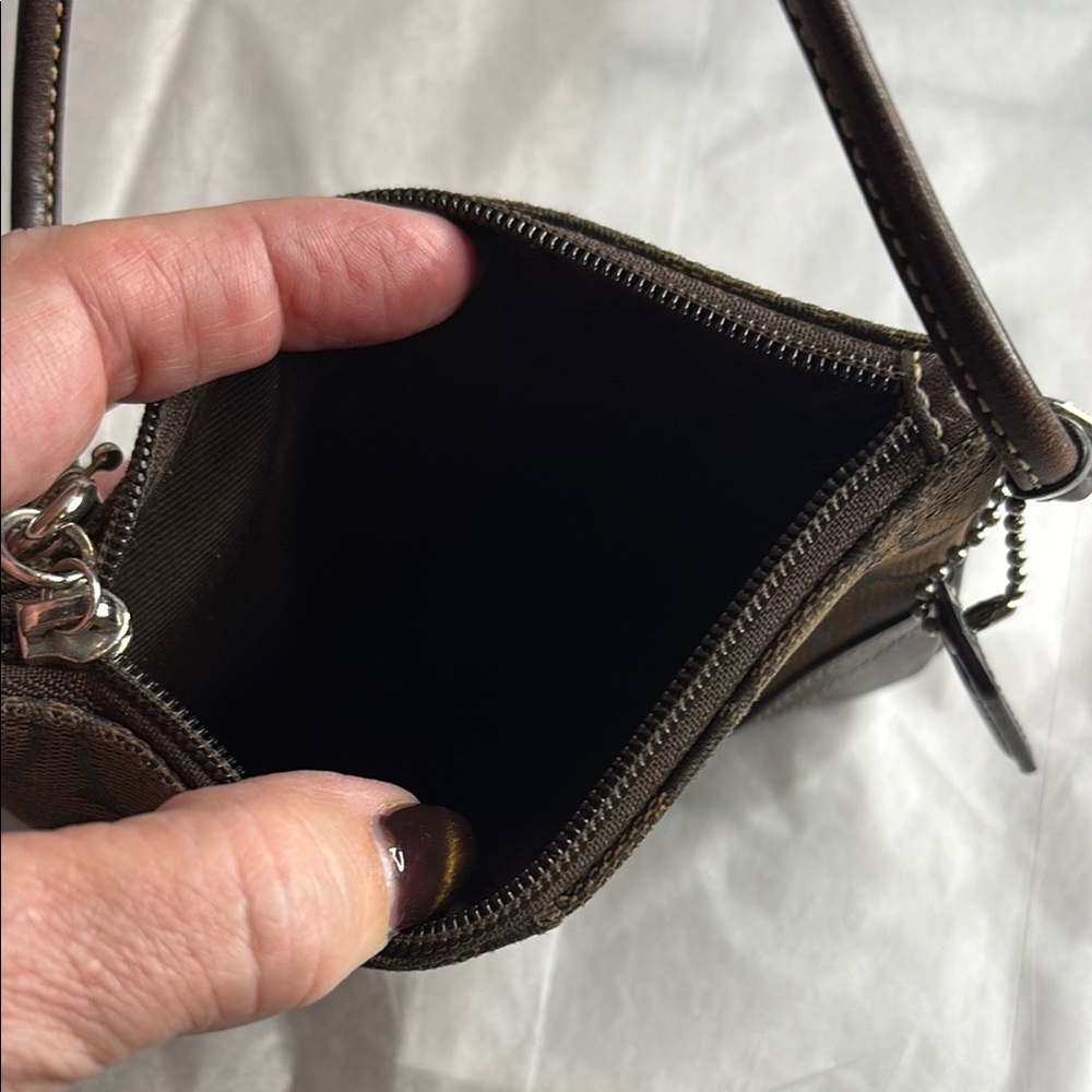 Coach Brown Signature Wristlet - Picture 3 of 4